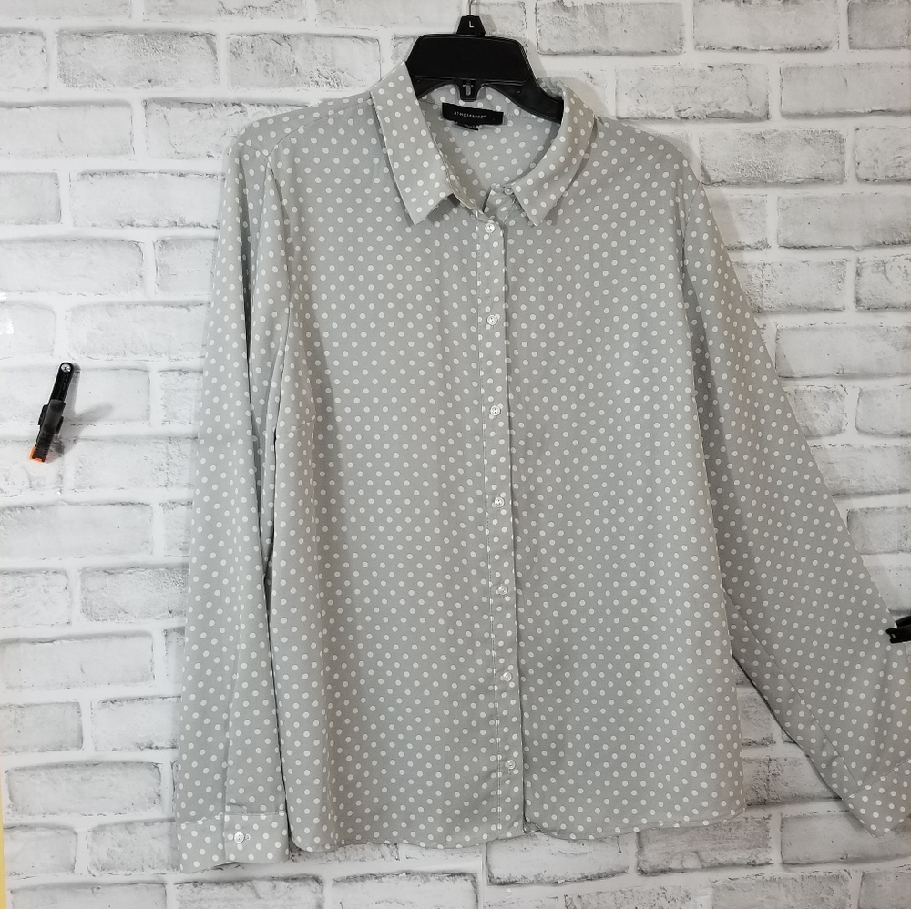Atmosphere sheer long sleeve top shirt blouse